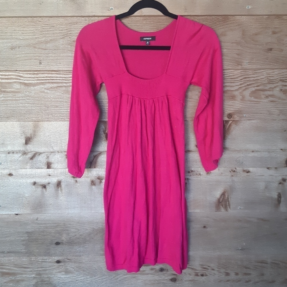 Express Minidress/Tunic Sweater with Wide Neckline